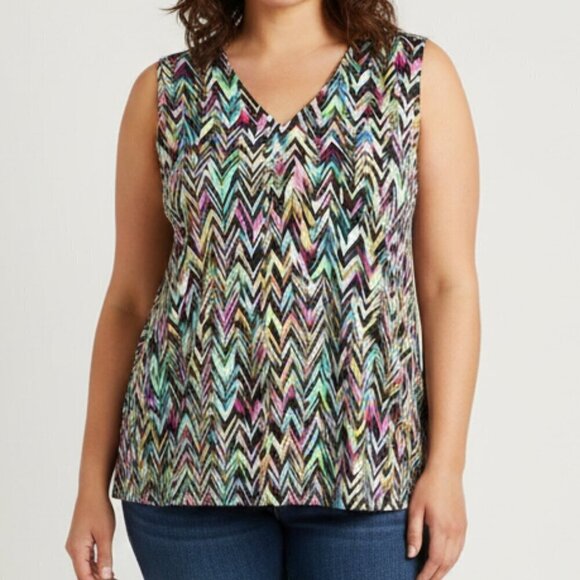 Roz & Ali Tops - Roz & Ali Sleeveless Blouse Size 1X